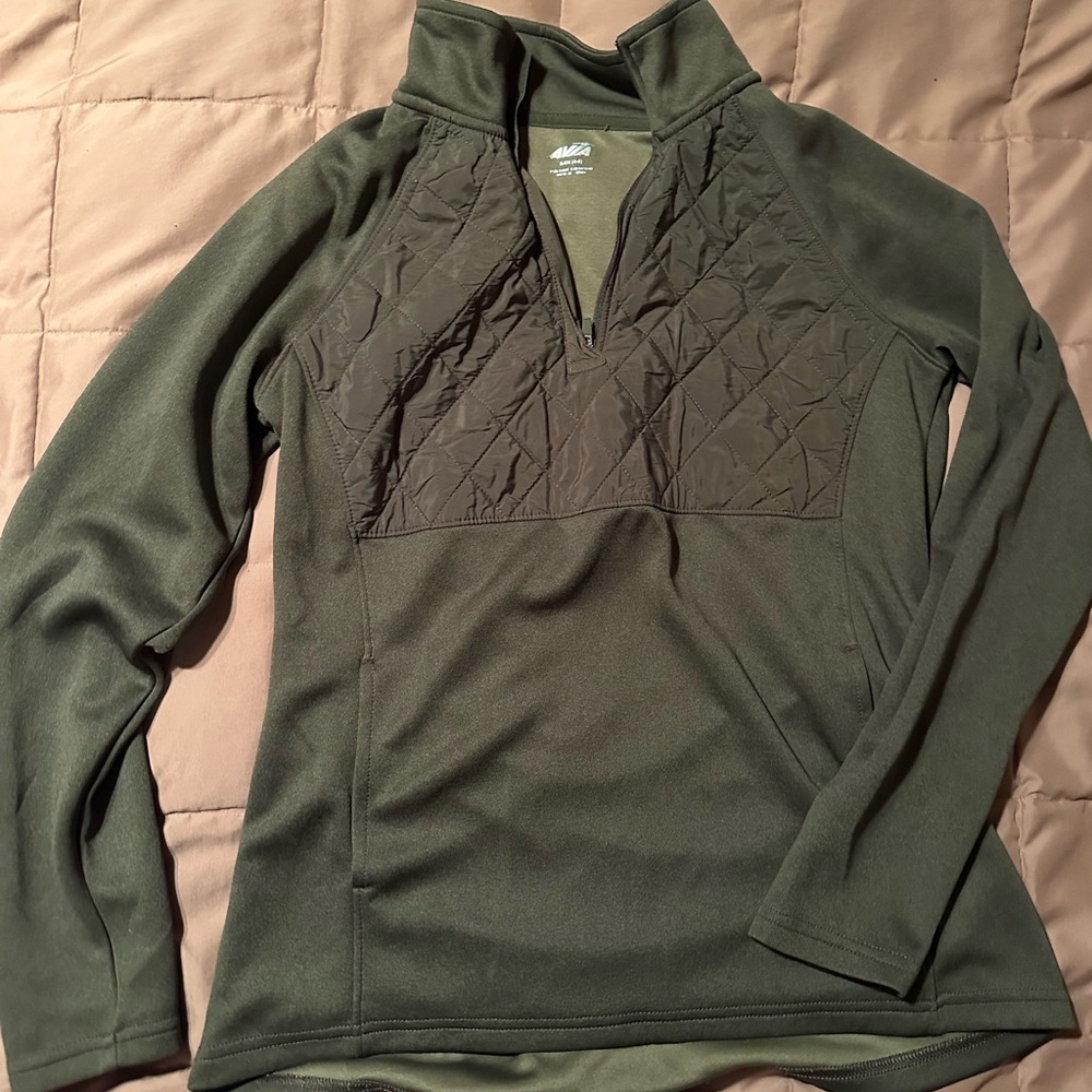Avia olive green half zip pullover